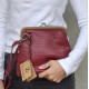 Boston Red Croco Style Leather Clip bag Boston Red Croco Style Leather Clip bag